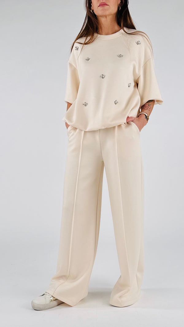 Pantalone palazzo neoprene H.