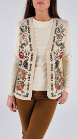 Gilet fiori ricamati