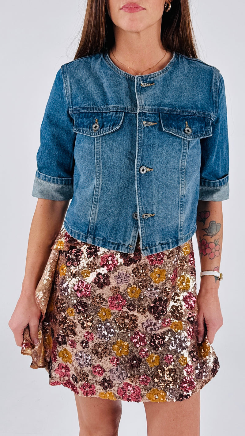 Giacchina jeans crop