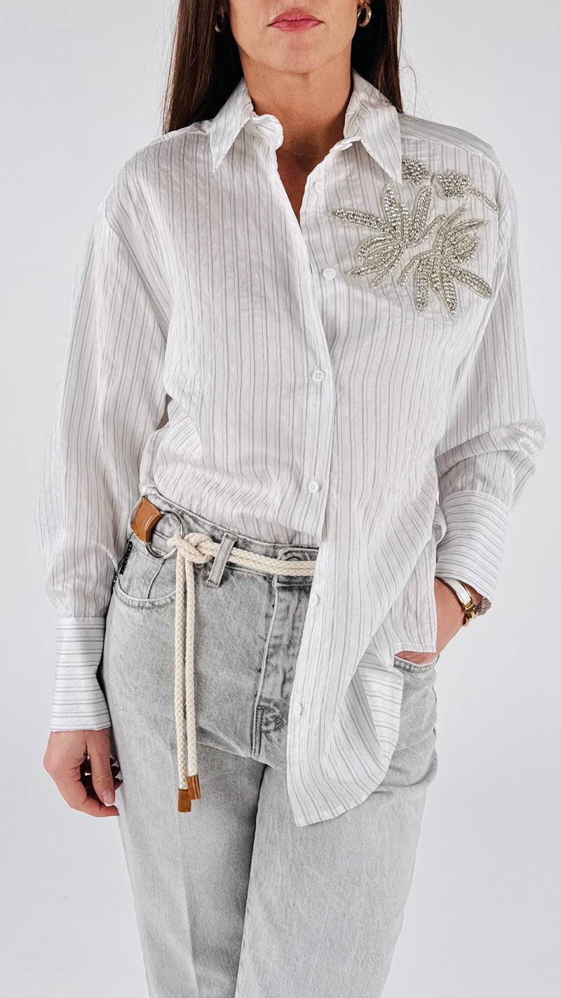 Camicia bastoncino ricamo H.