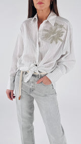 Camicia bastoncino ricamo H.