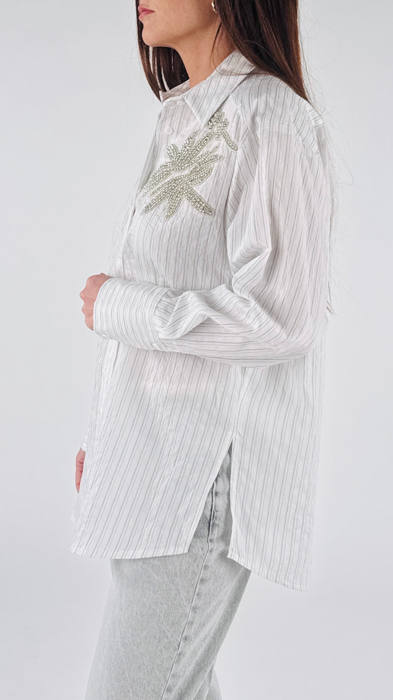 Camicia bastoncino ricamo H.