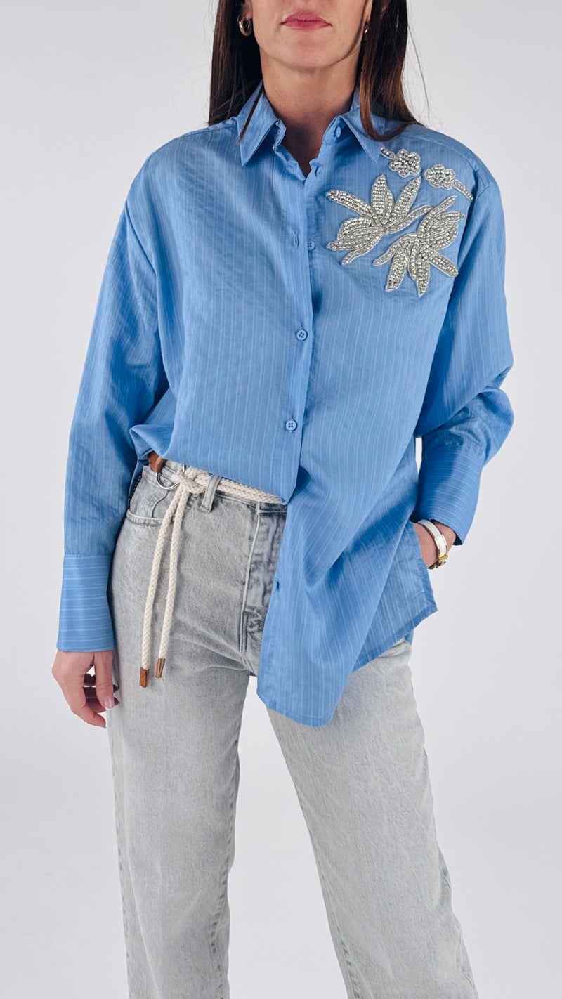 Camicia bastoncino ricamo H.