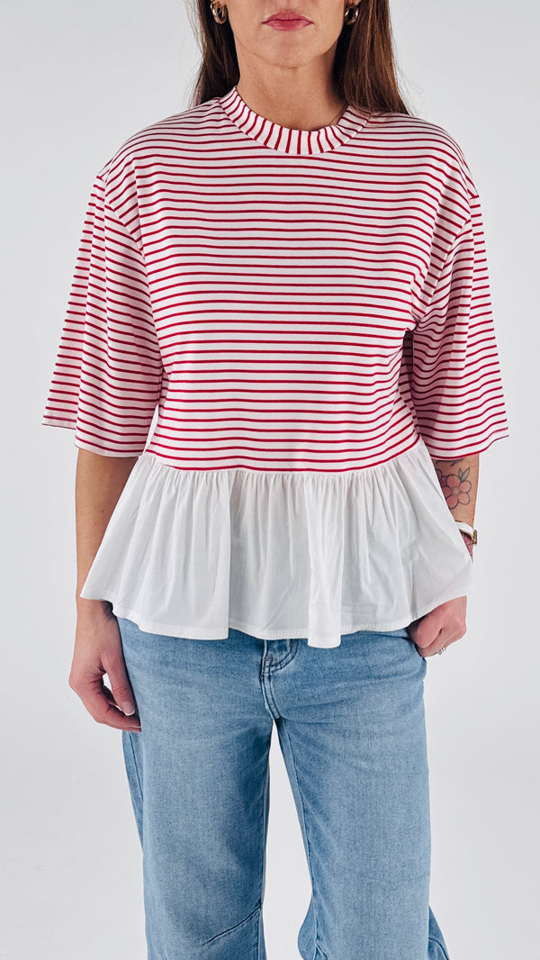 T-shirt scatolina riga balza H.