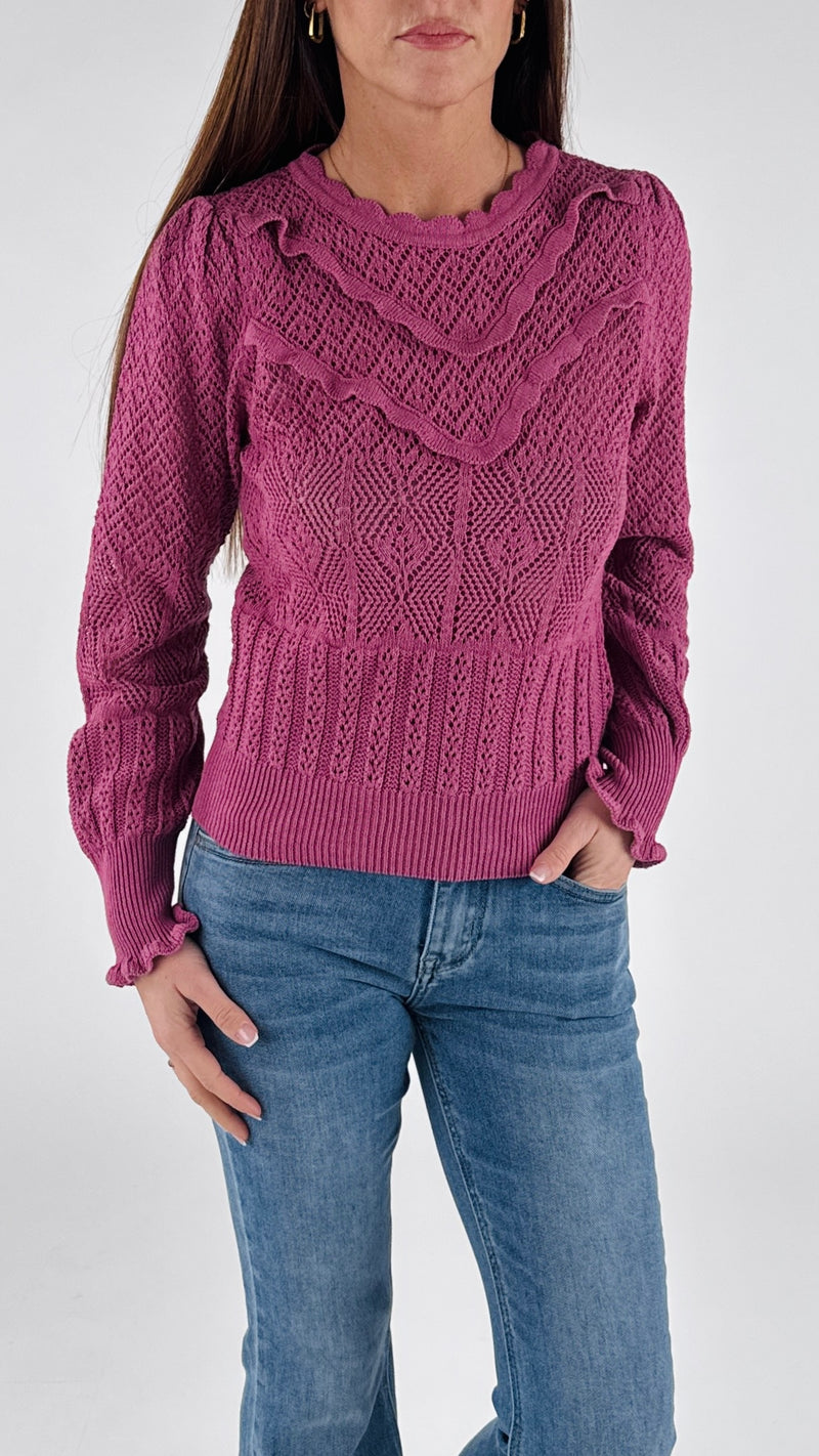 Pull uncinetto rouches H.
