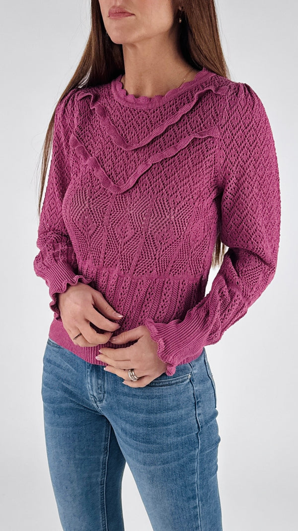 Pull uncinetto rouches H.