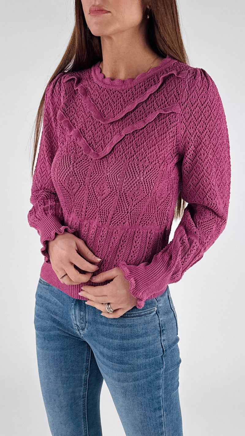 Pull uncinetto rouches H.