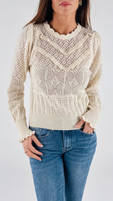 Pull uncinetto rouches H.