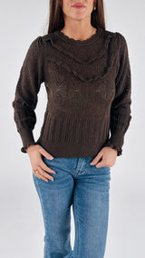 Pull uncinetto rouches H.