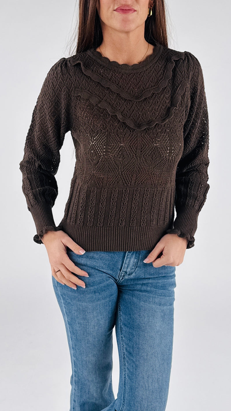 Pull uncinetto rouches H.