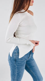 Maglia costina asimmetrica Vic.