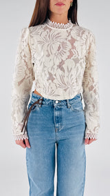 Camicia Crop macramé