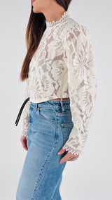 Camicia Crop macramé