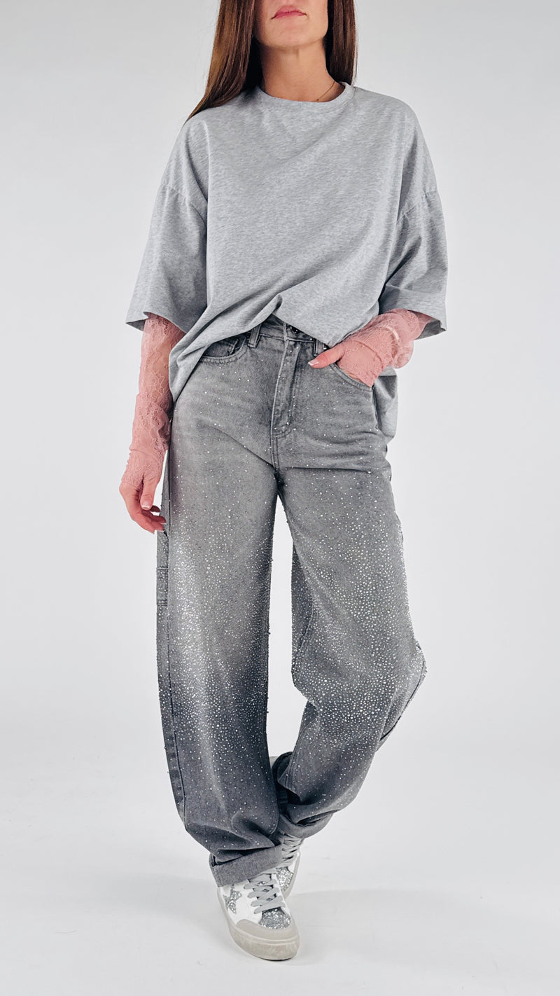 T-shirt over manica pizzo T.