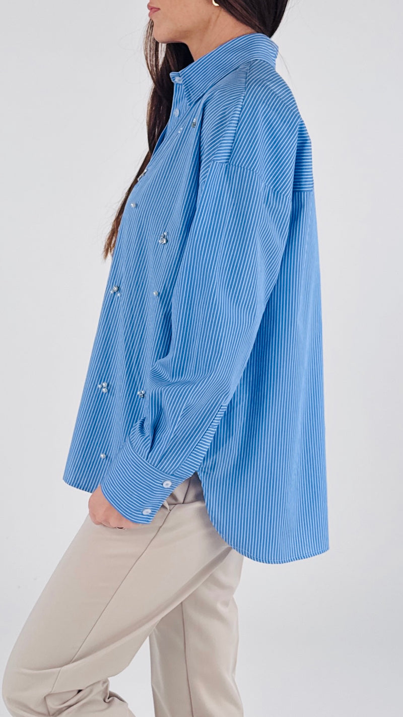 Camicia bastoncino cabochon+perle H.
