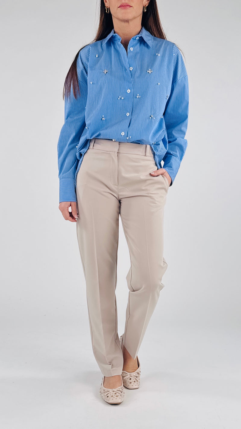 Camicia bastoncino cabochon+perle H.