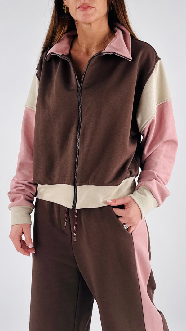 Felpa collo color T.