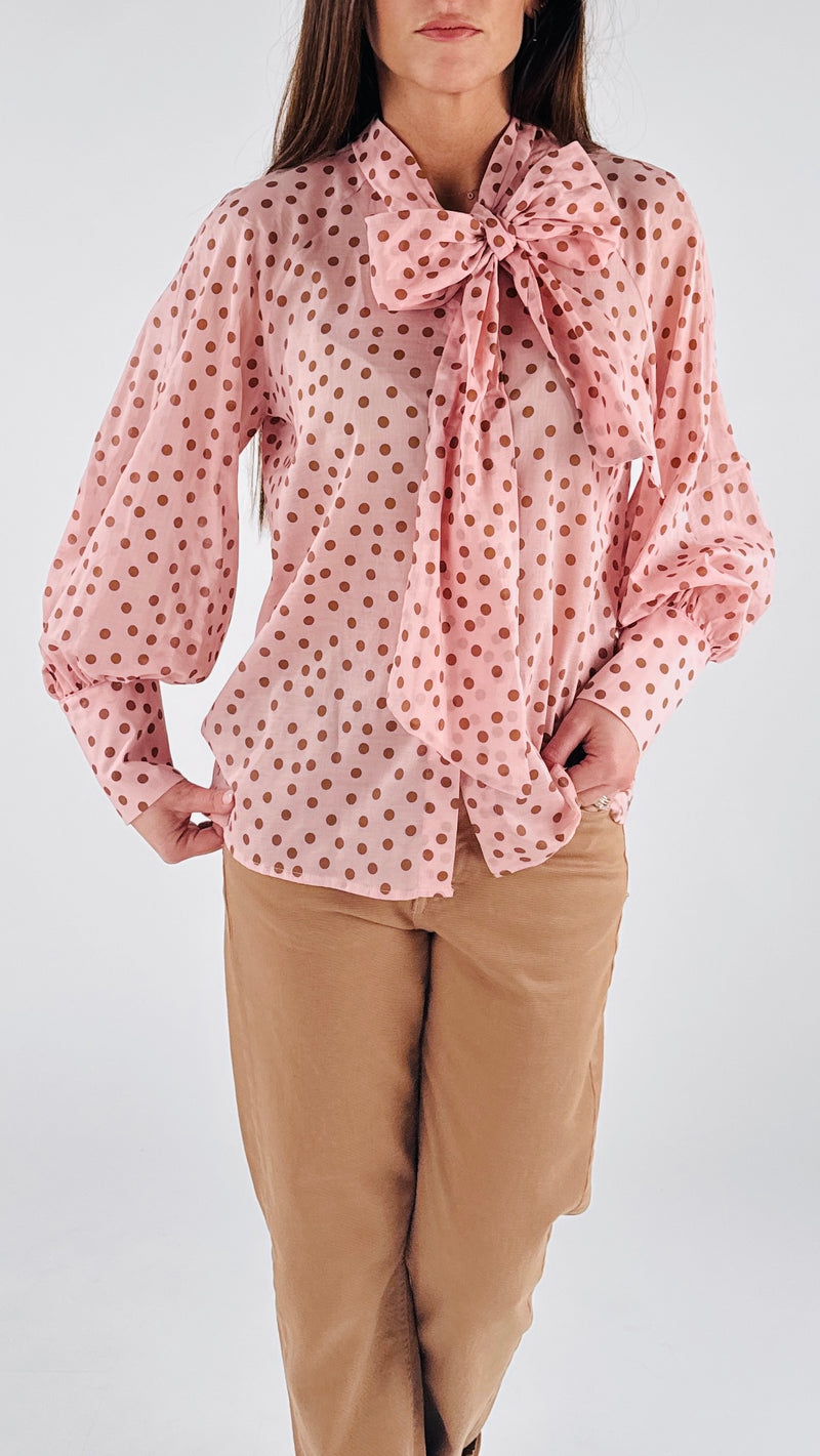 Camicia mussola fiocco pois T.