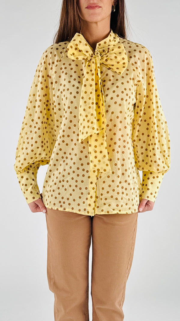 Camicia mussola fiocco pois T.