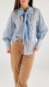 Camicia mussola fiocco pois T.
