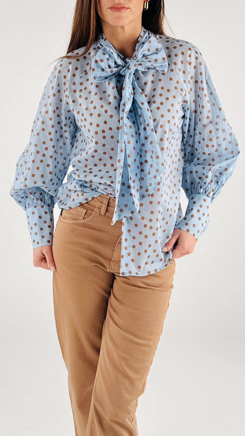 Camicia mussola fiocco pois T.