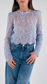 Camicina crop pizzo T.