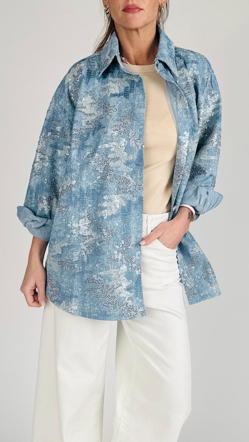 Camicia over Flora paillettes