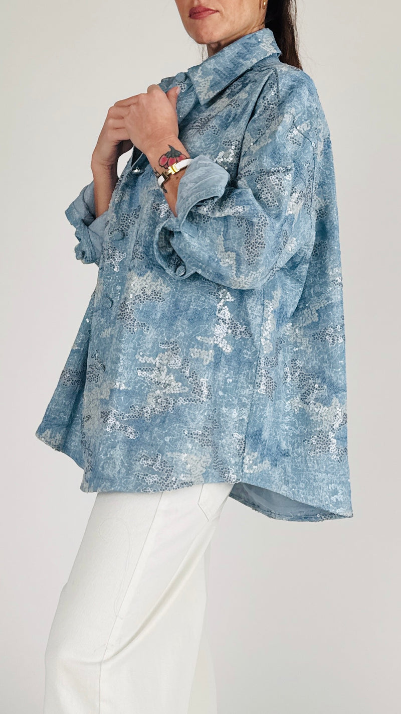 Camicia over Flora paillettes