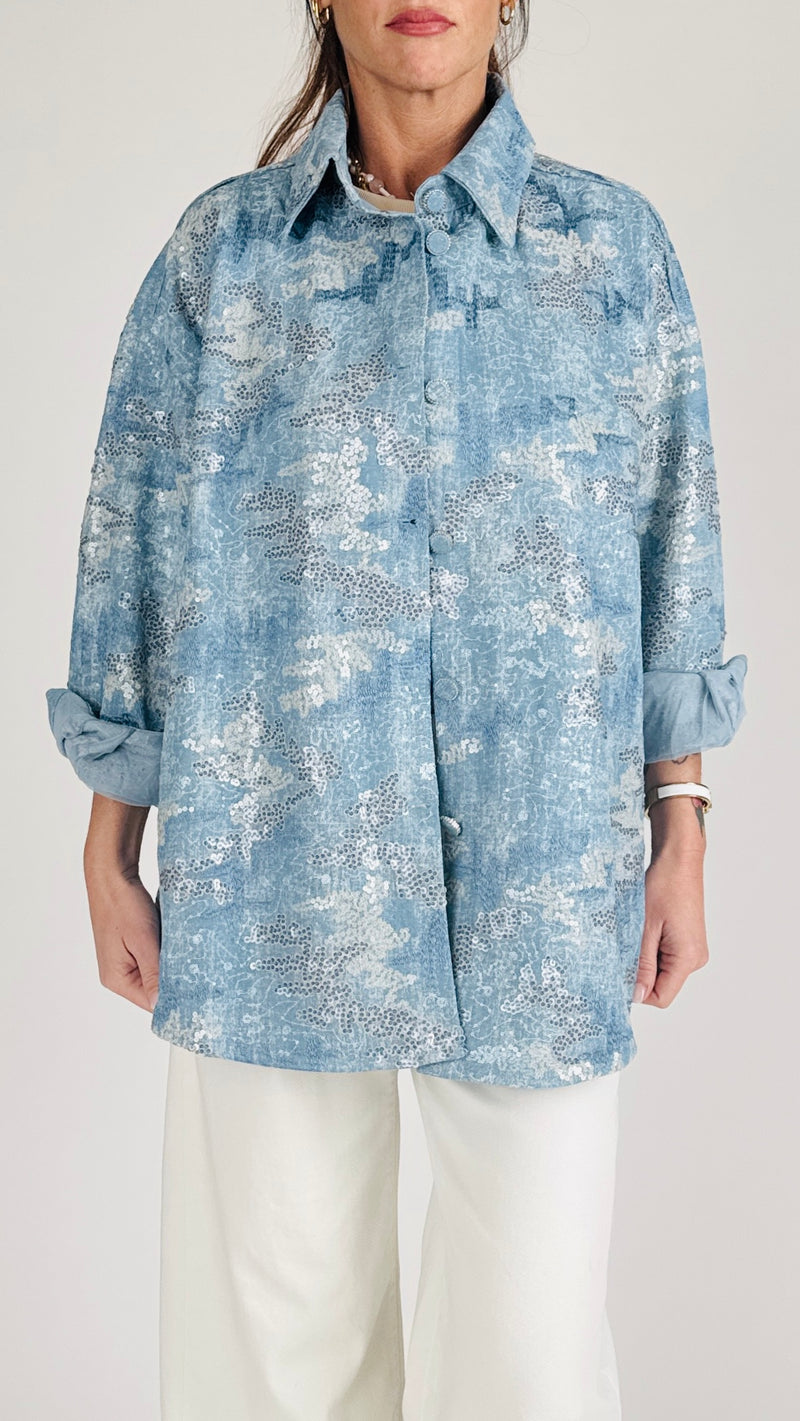 Camicia over Flora paillettes