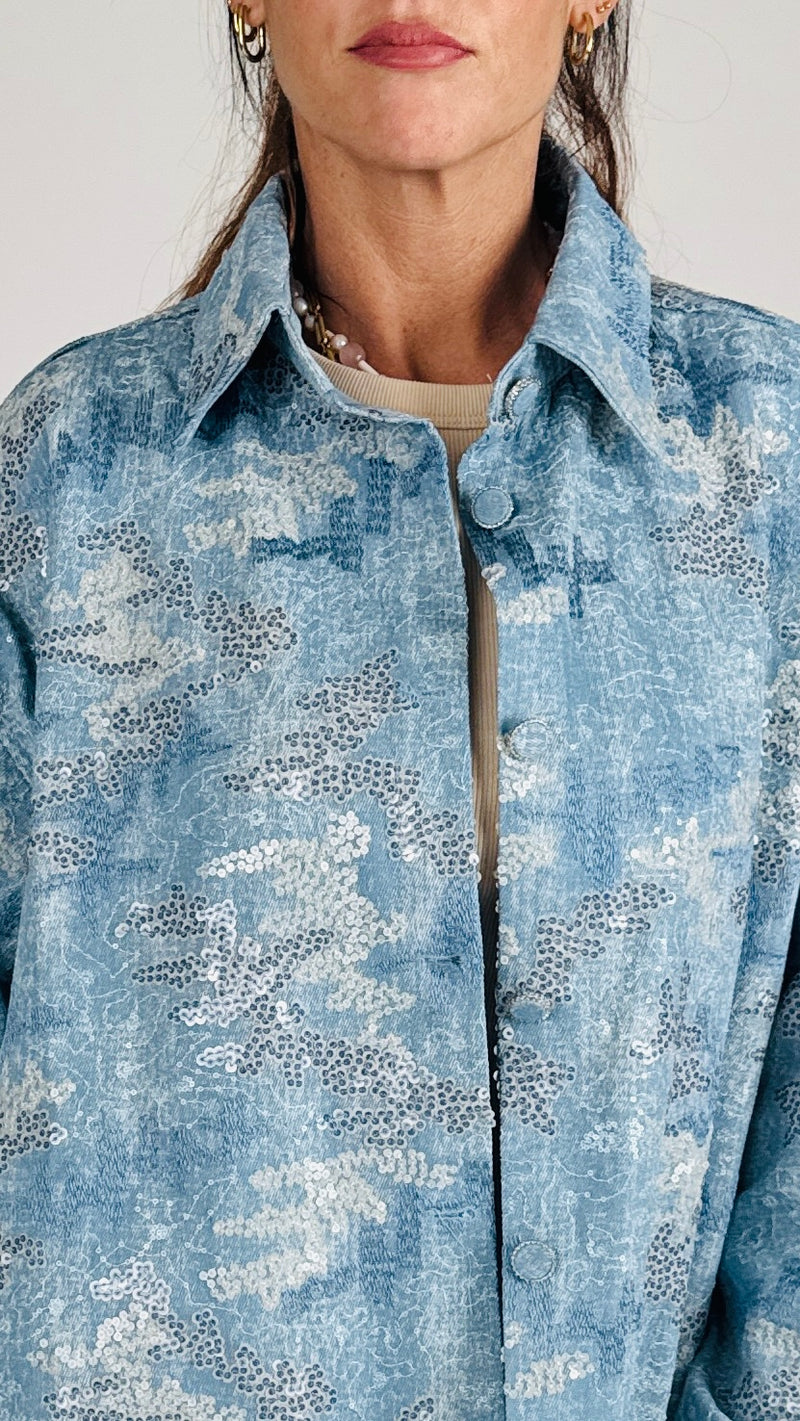 Camicia over Flora paillettes