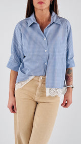 Camicia quadretto pizzo