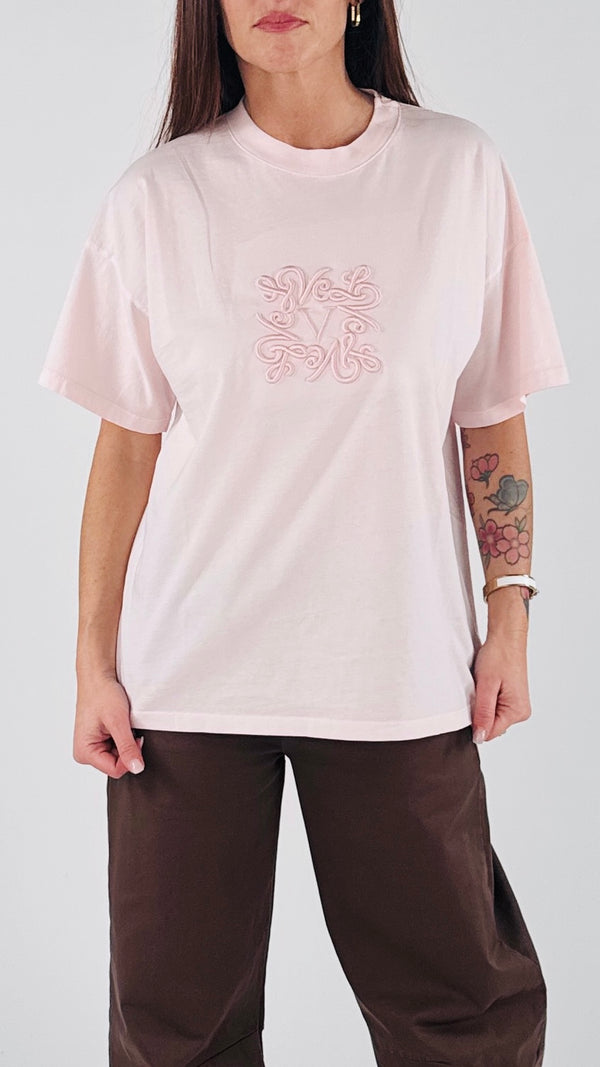 T-shirt over ricamo rilievo Vic.