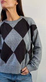 Pull losanghe cachemire T.