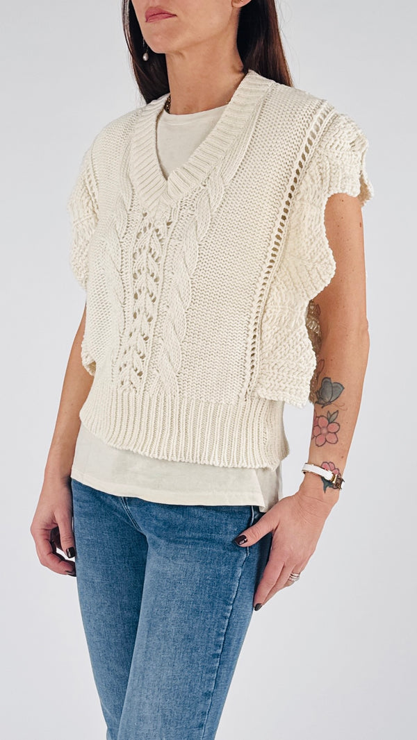 Gilet aletta uncinetto Vic.