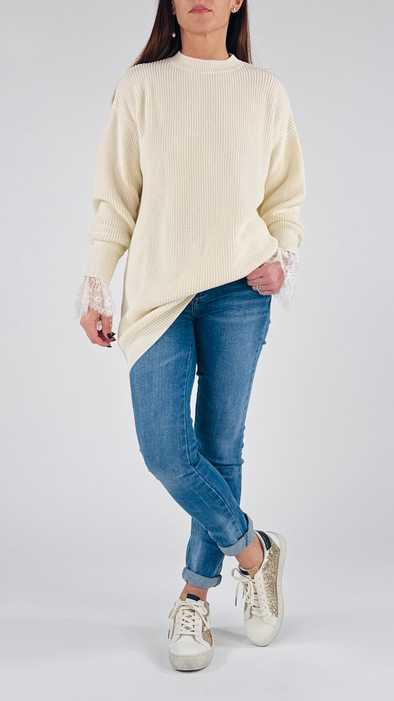 Maxi pull polso pizzo Vic.