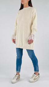Maxi pull polso pizzo Vic.