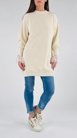 Maxi pull polso pizzo Vic.