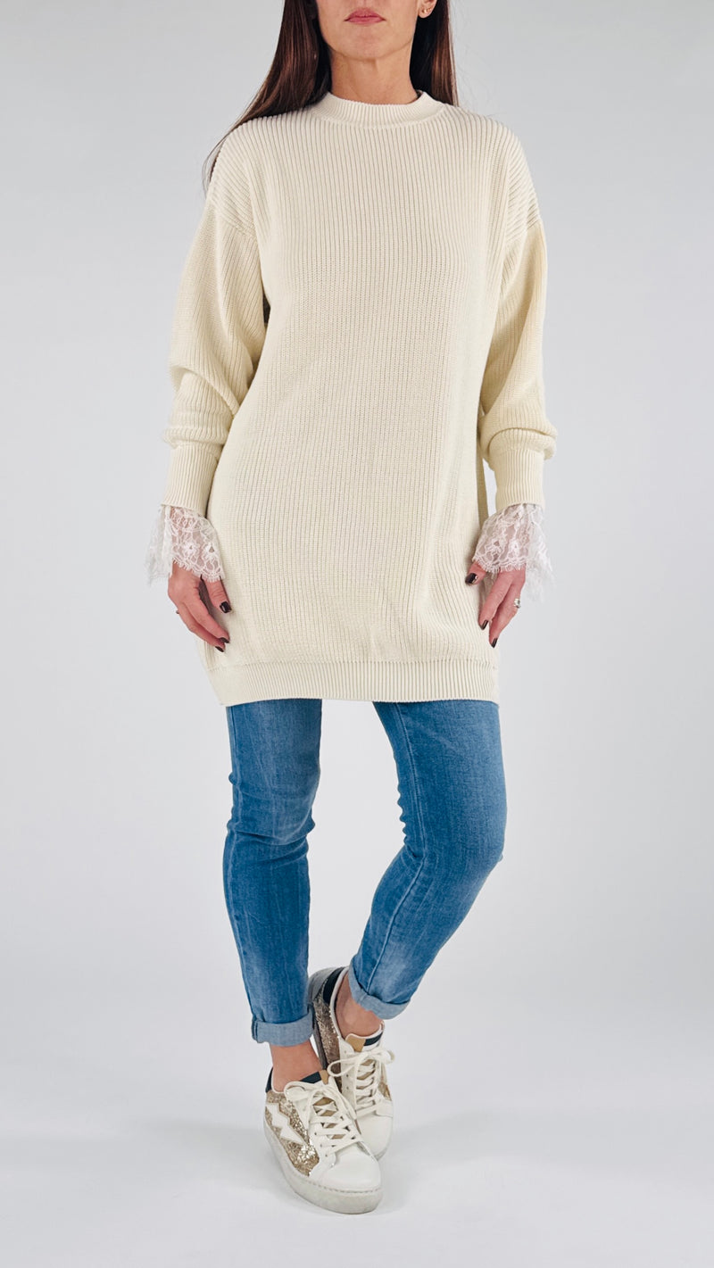 Maxi pull polso pizzo Vic.