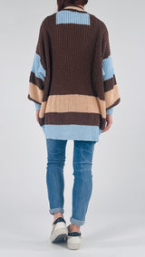 Cardigan lungo over righe H