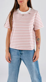 T-shirt righe cabochon You
