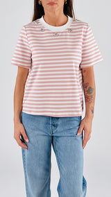 T-shirt righe cabochon You