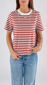T-shirt righe cabochon You