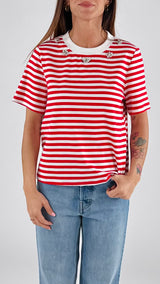 T-shirt righe cabochon You