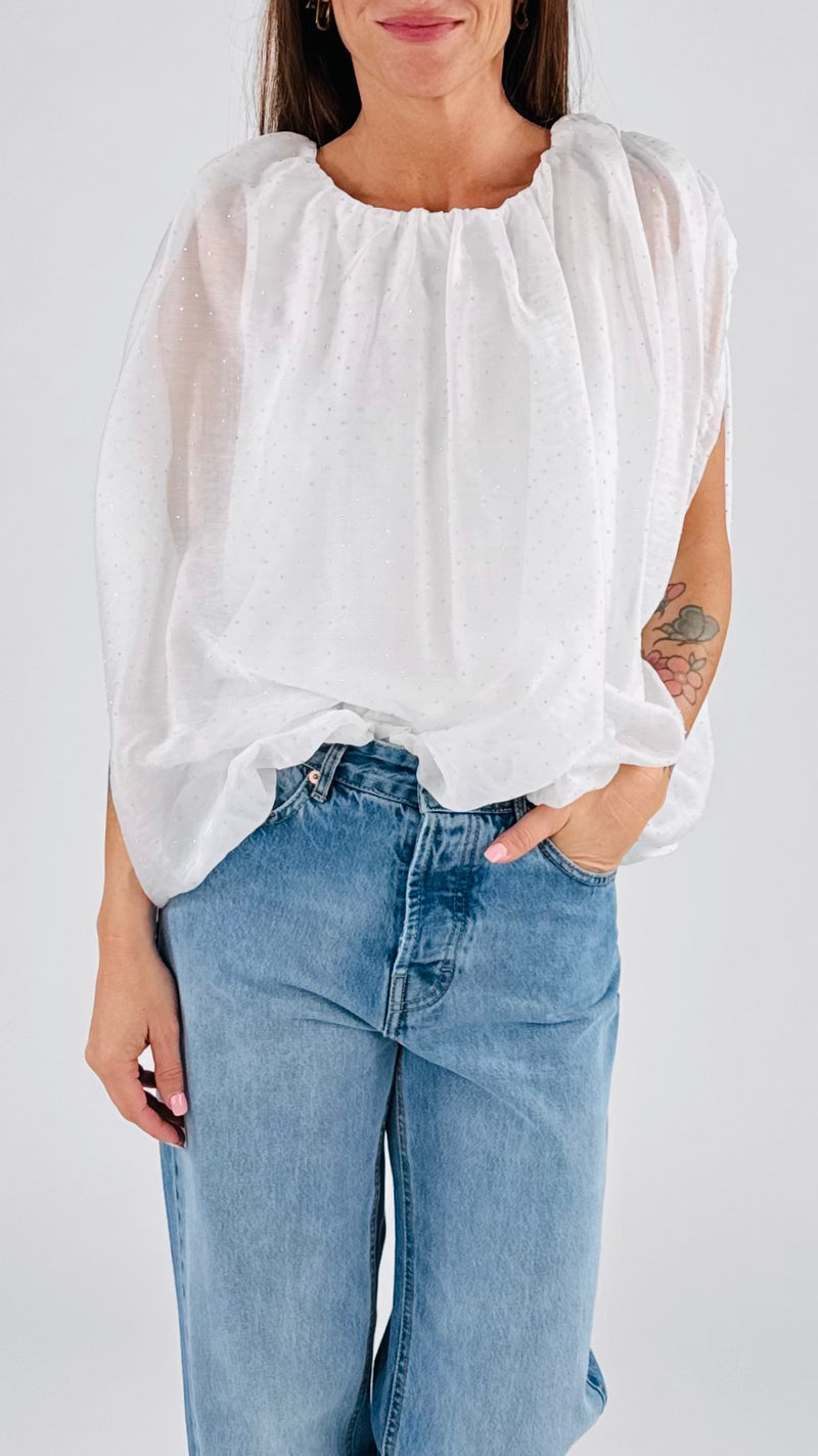 Blusa palloncino strass H.