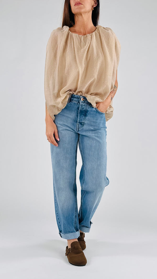 Blusa palloncino strass H.
