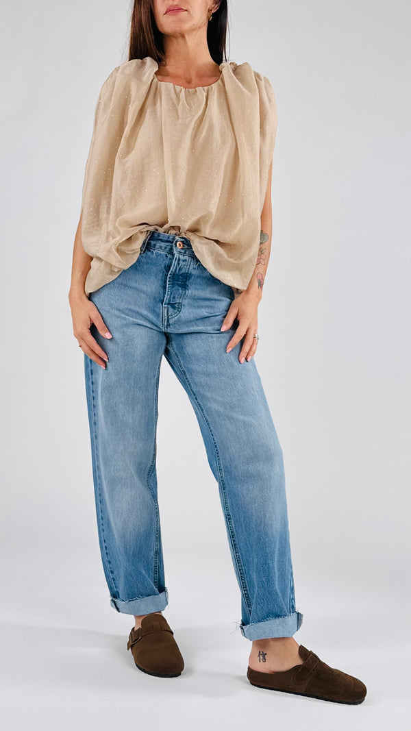 Blusa palloncino strass H.