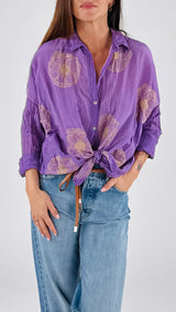 Camicia ricami papaveri T.
