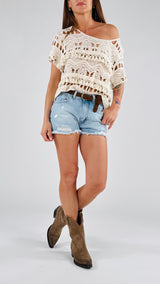 T-shirt crochet+nappine You