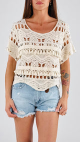 T-shirt crochet+nappine You