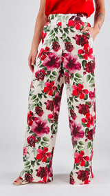 Pantalone palazzo lino gardenie Vic.
